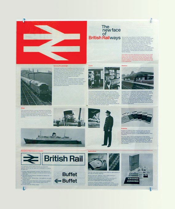 Guide to the new British Rail identity - shown in the Design Research Unit: 1942–72 Cubitt Gallery exhibition. Photograph by Alistair Hall, wemadethis.co.uk