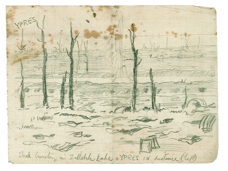 shell-bursting-in-zillebeke-lake-ypres-in-distance-left-november-1917-1