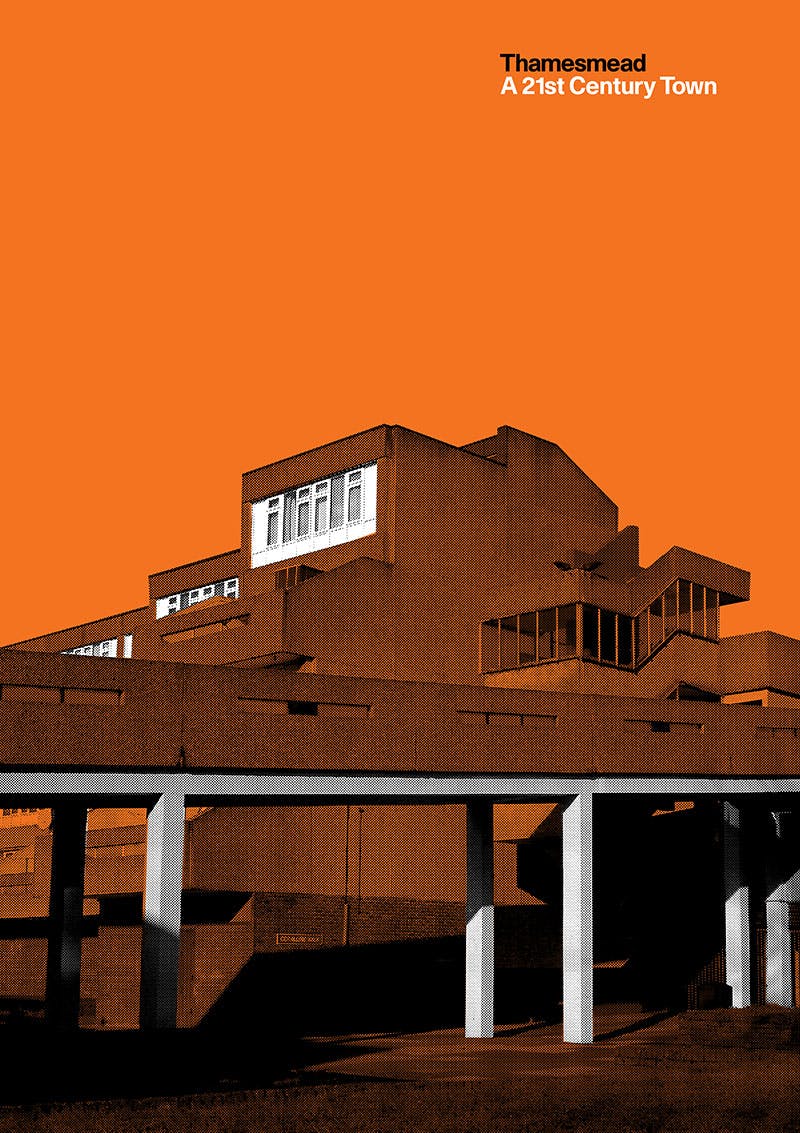 Peter Chadwick's poster series is a graphic response to sound recordings about Thamesmead, a Brutalist town built to re-house families living in cramped victorian slums