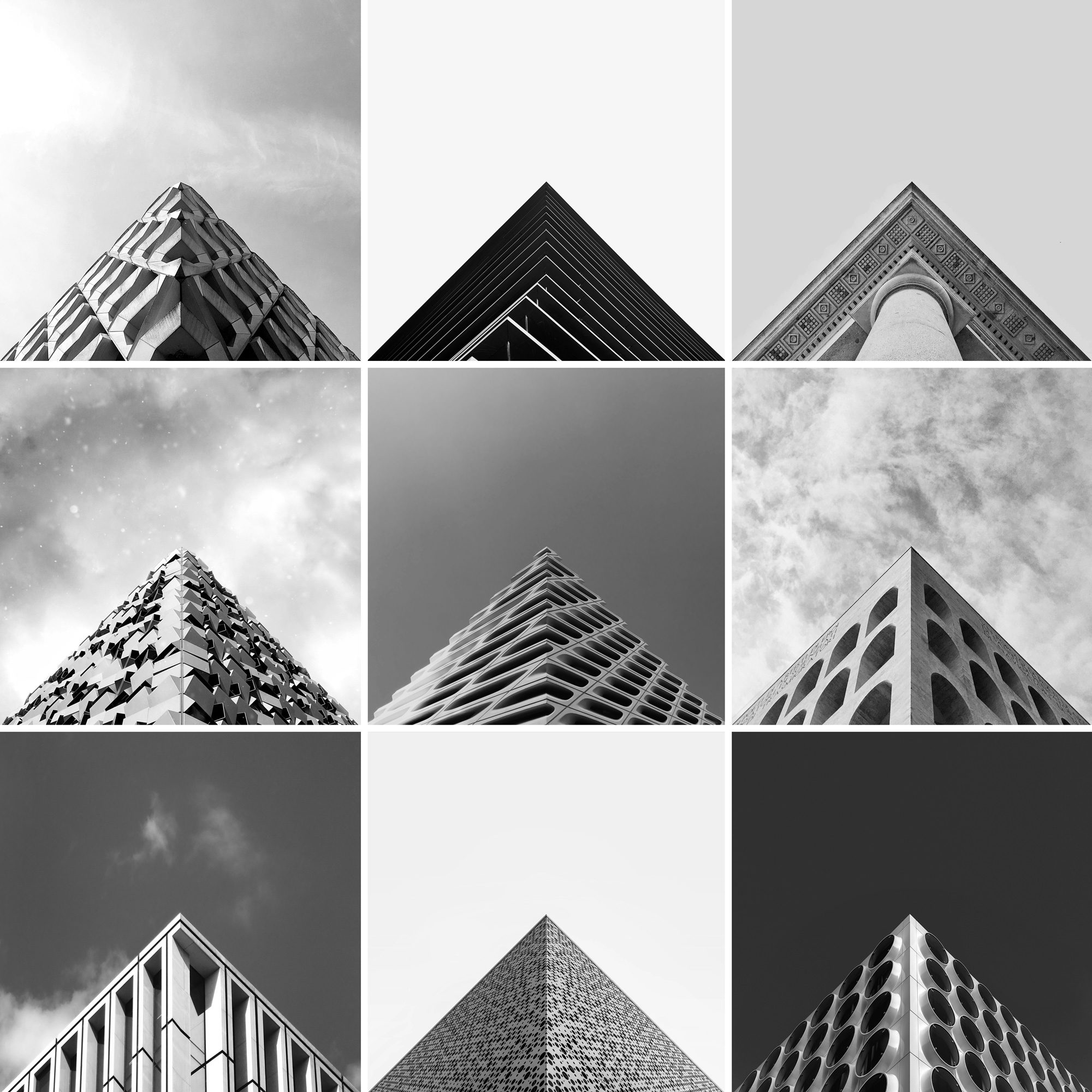 A selection of images featured on Dave Mullen's Instagram account, @geometryclub