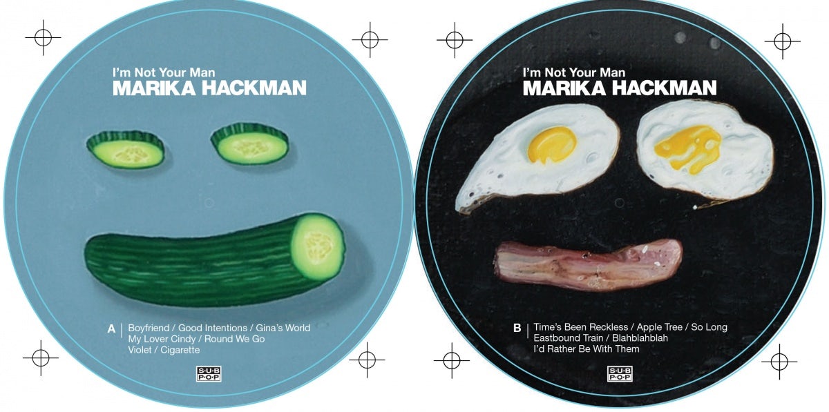 LP labels for Marika Hackman's I'm Not Your Man
