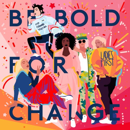 Illustration by Refinery29 senior designer @byisabel to promote Be Bold For Change, an event hosted by Refinery29 to mark International Women's Day