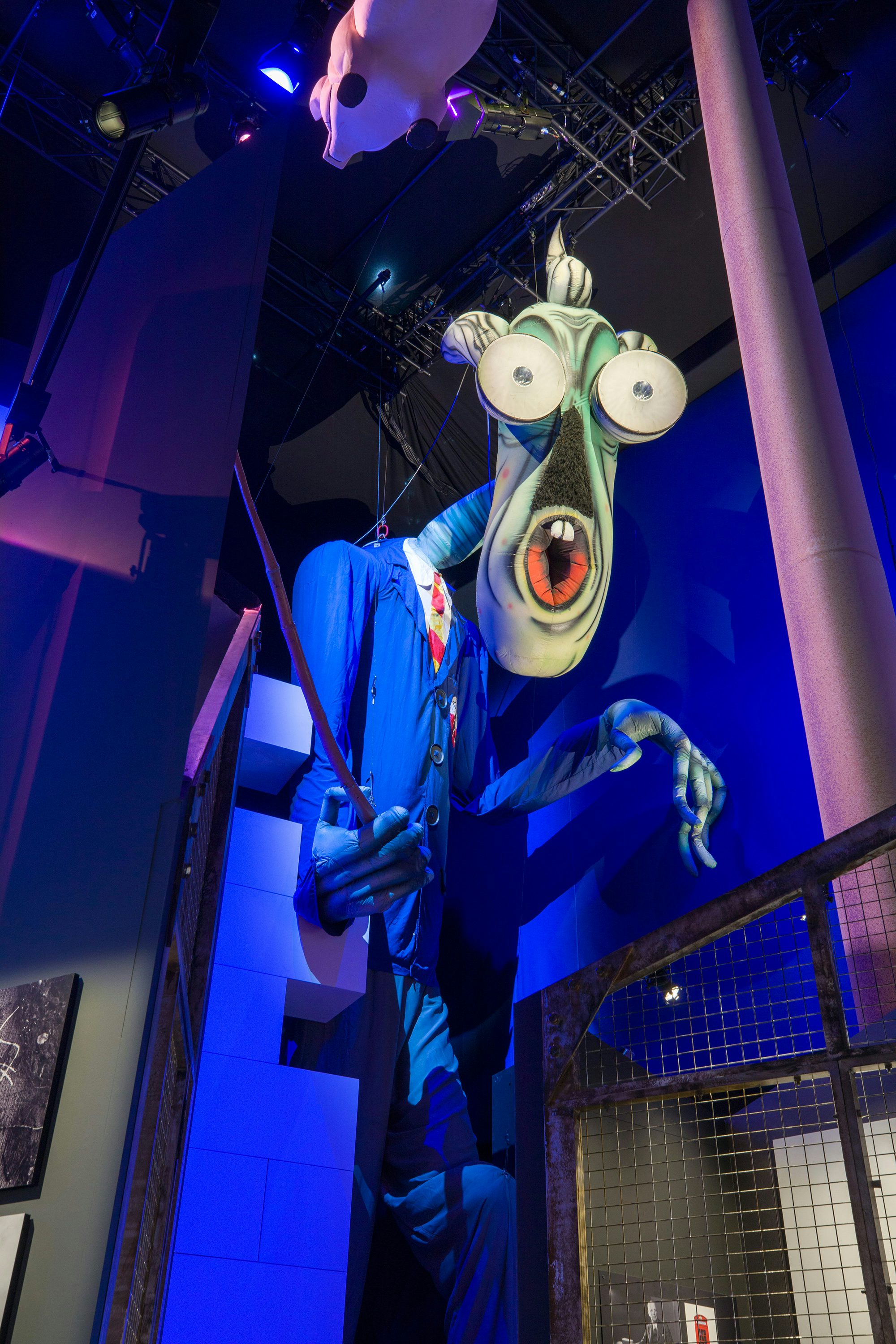 Inflatable 'Teacher' from Roger Waters' tour of The Wall, on show at The Pink Floyd Exhibition: Their Mortal Remains. The character was designed by Gerald Scarfe. Image courtesy of the V&A