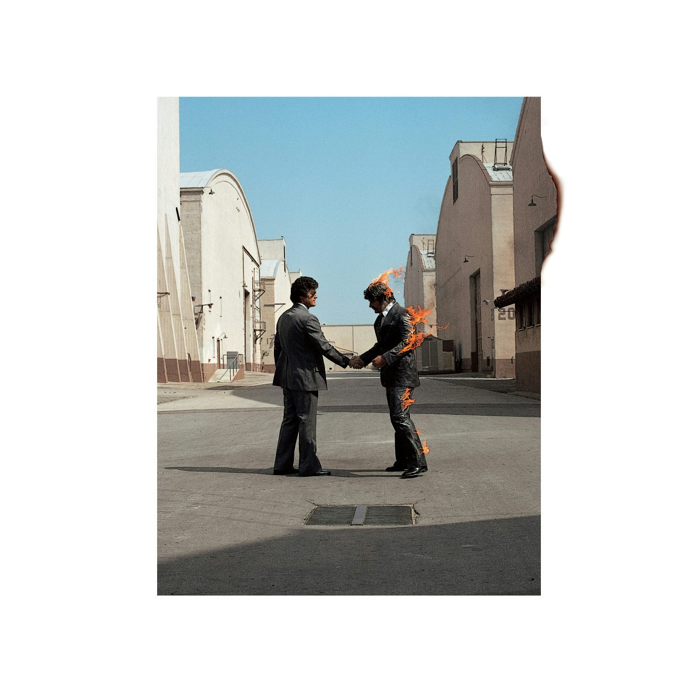 Cover art for Wish You Were Here by Hipgnosis. 