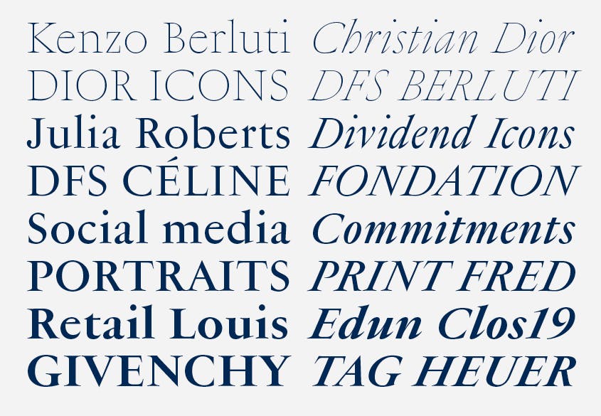 Production Type - LVMH  Lvmh, Typography, Interface design