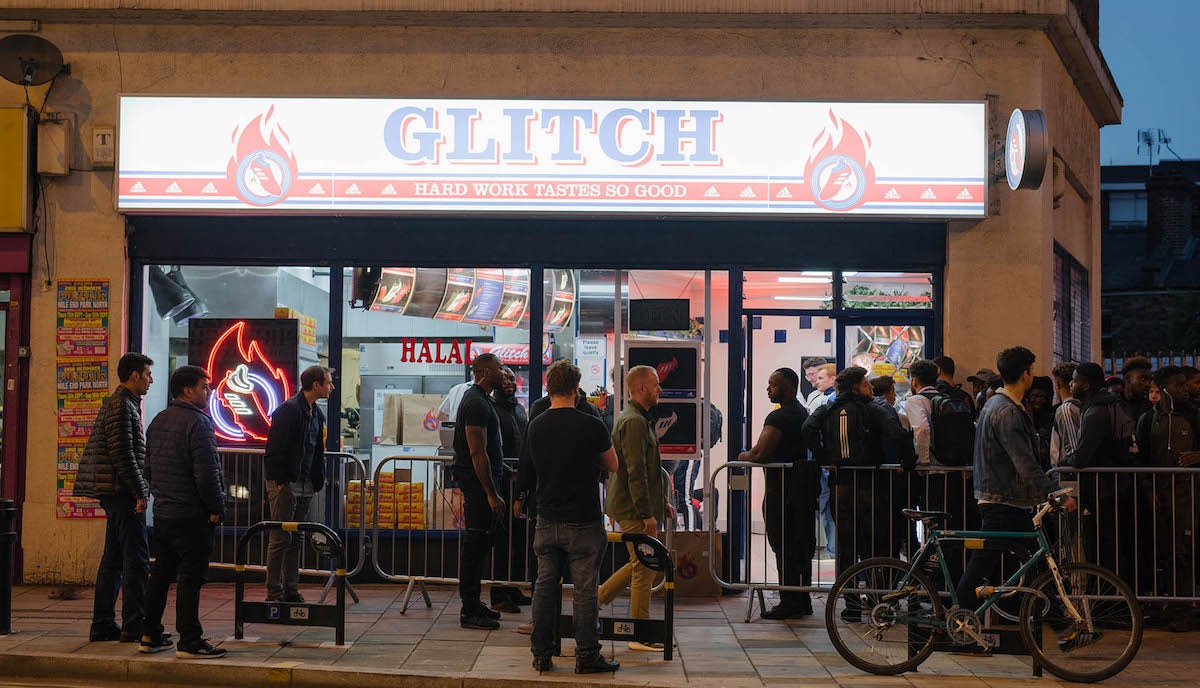 Adidas takes a takeaway shop in London to promote Glitch