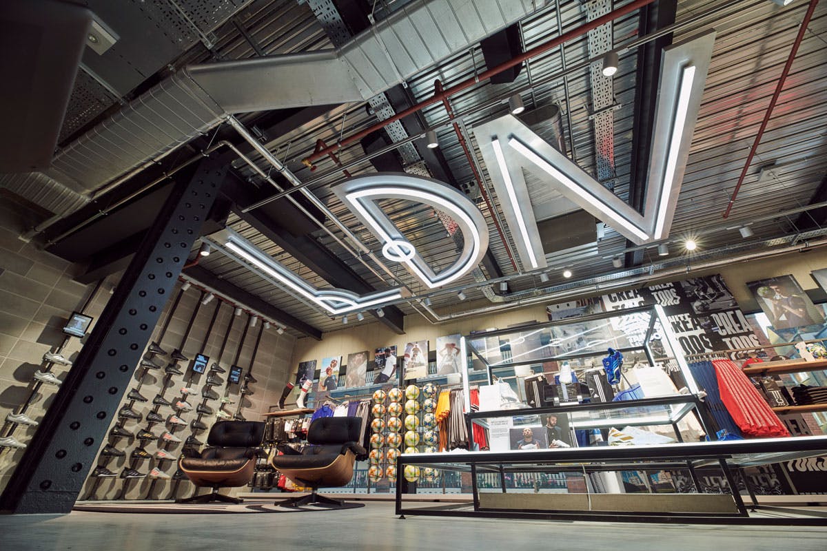 the scenes at new adidas flagship store