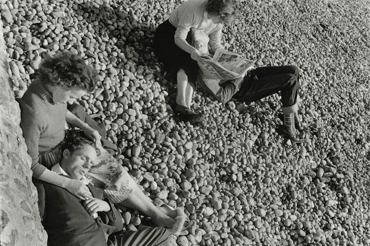 A photograph of couples in the beach included in a new Bruce Davidson exhibition