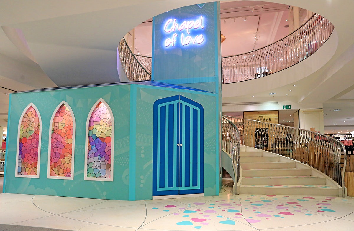 The new Chapel of Love at Fortnum & Mason which is hosting wedding ceremonies