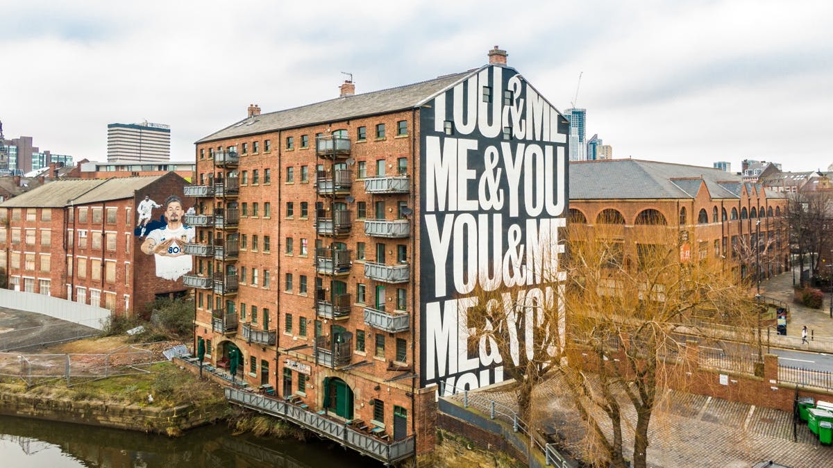 Anthony Burrill has designed a seven-storey-high mural for Leeds