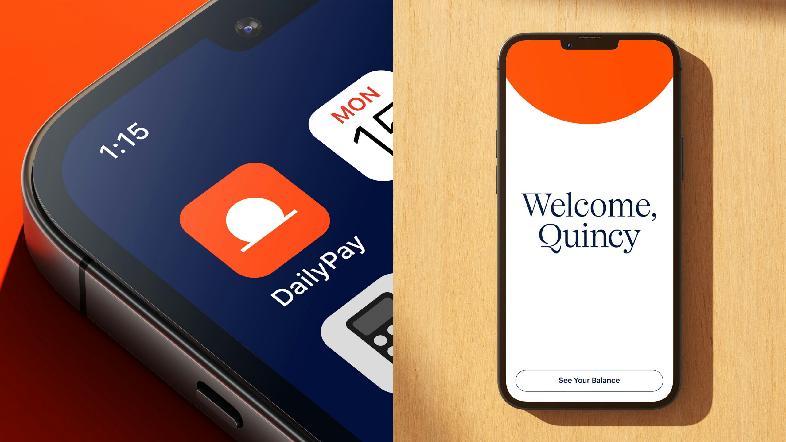 DailyPay logo as part of branding by Wolff Olins