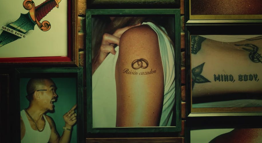 Still from Duolingo's #TattooDuoOver campaign