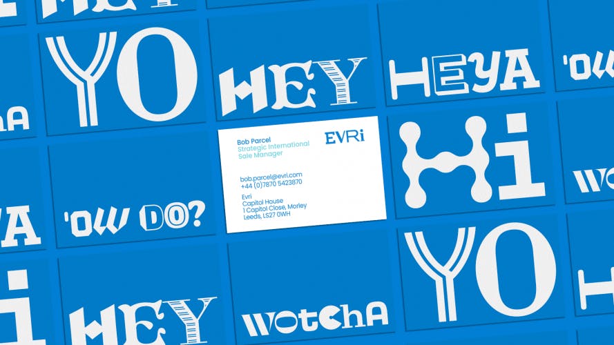 Evri rebrand business cards