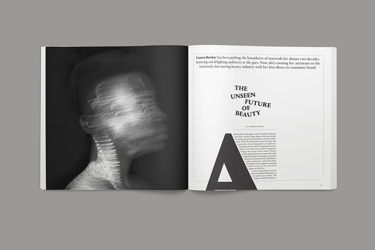 Creative Review Future Issue spread about the future of beauty