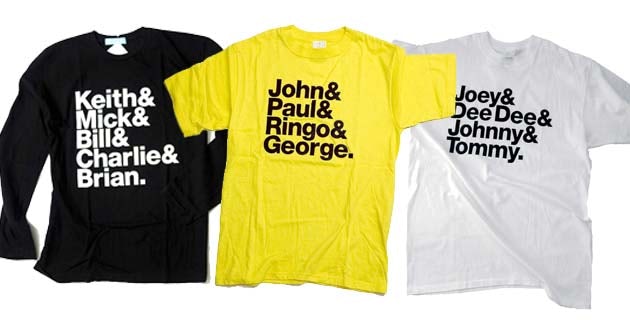 Experimental Jetset 'Rolling Stones', 'Beatles', 'Ramones' t shirt