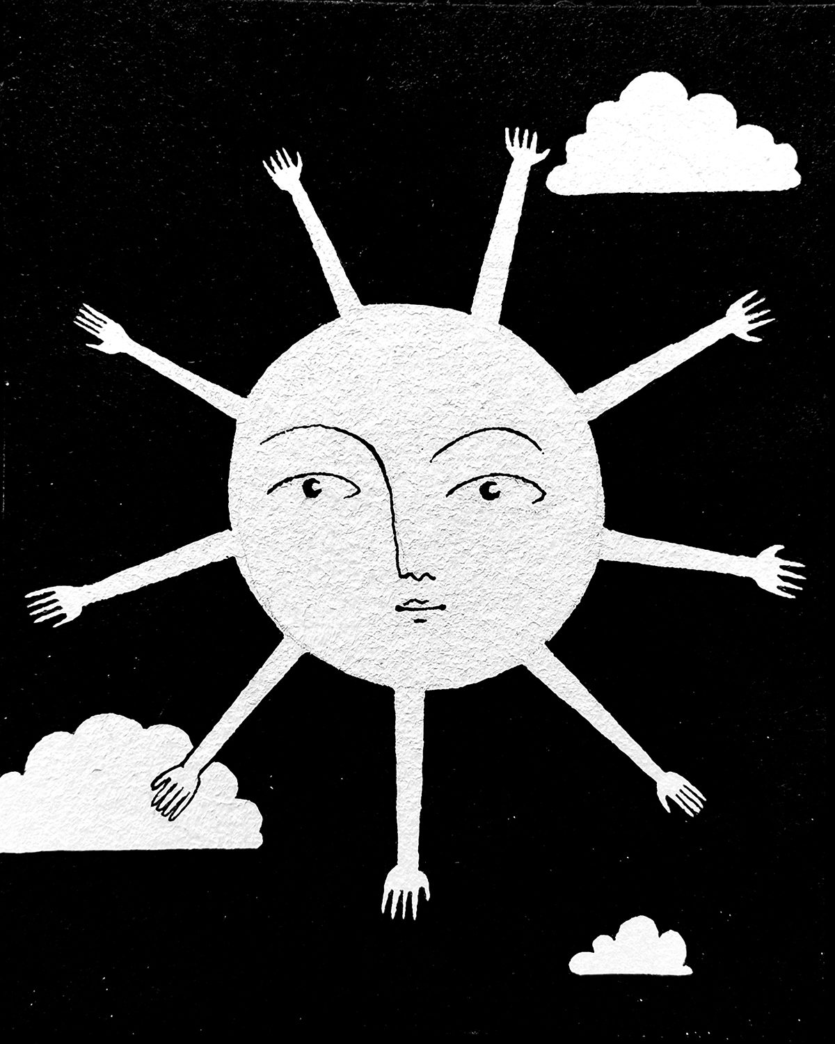 Joni Majer illustration of a sun with hands