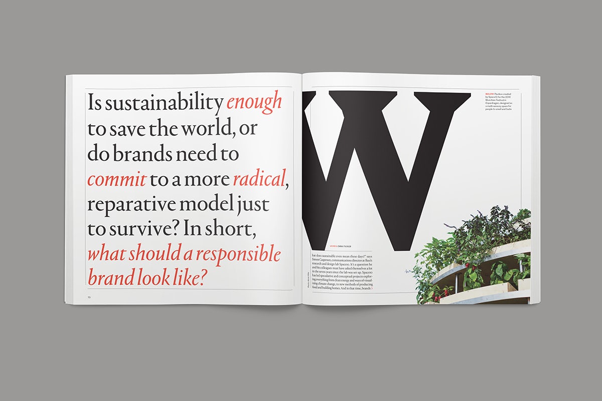Creative Review Future Issue spread about sustainability