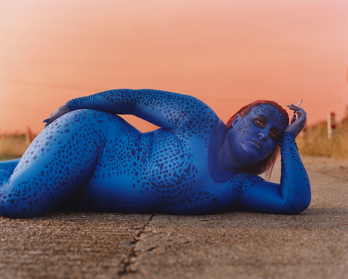 Photograph of a cosplayer dressed as Mystique from X-Men in Kids of Cosplay by Thurstan Redding