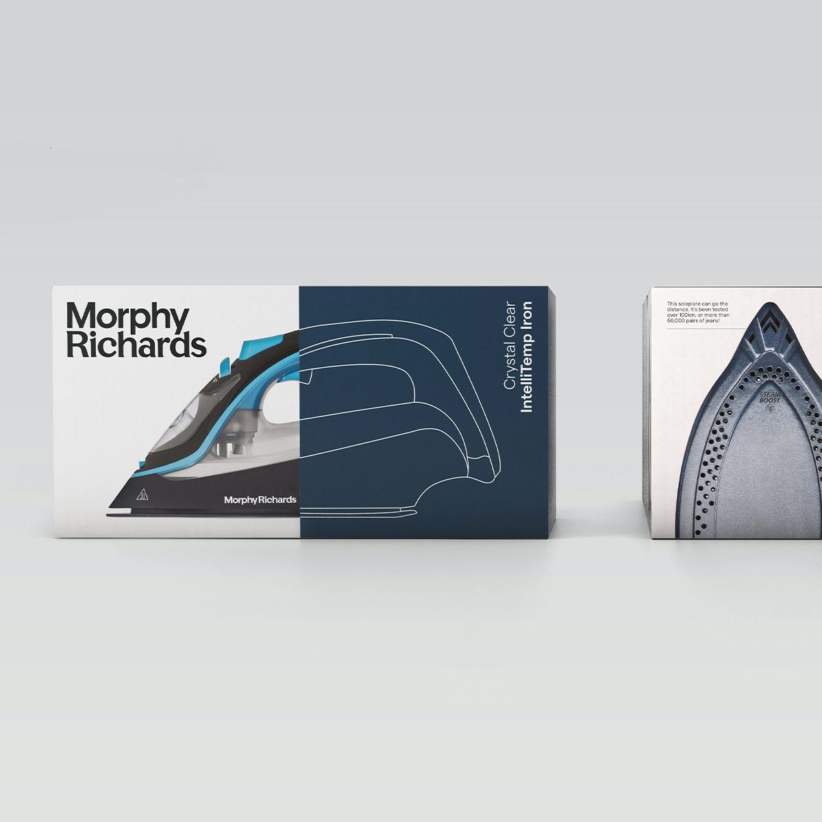 Photograph of Morphy Richards packaging for an iron designed by Otherway