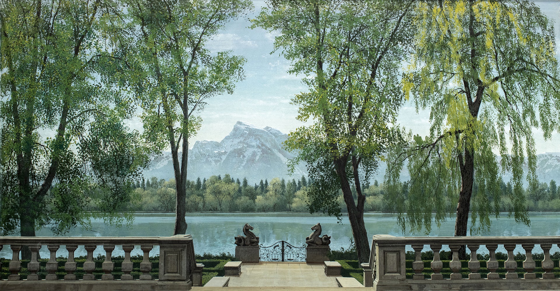 Photo of the lake backdrop in the movie the Sound of Music