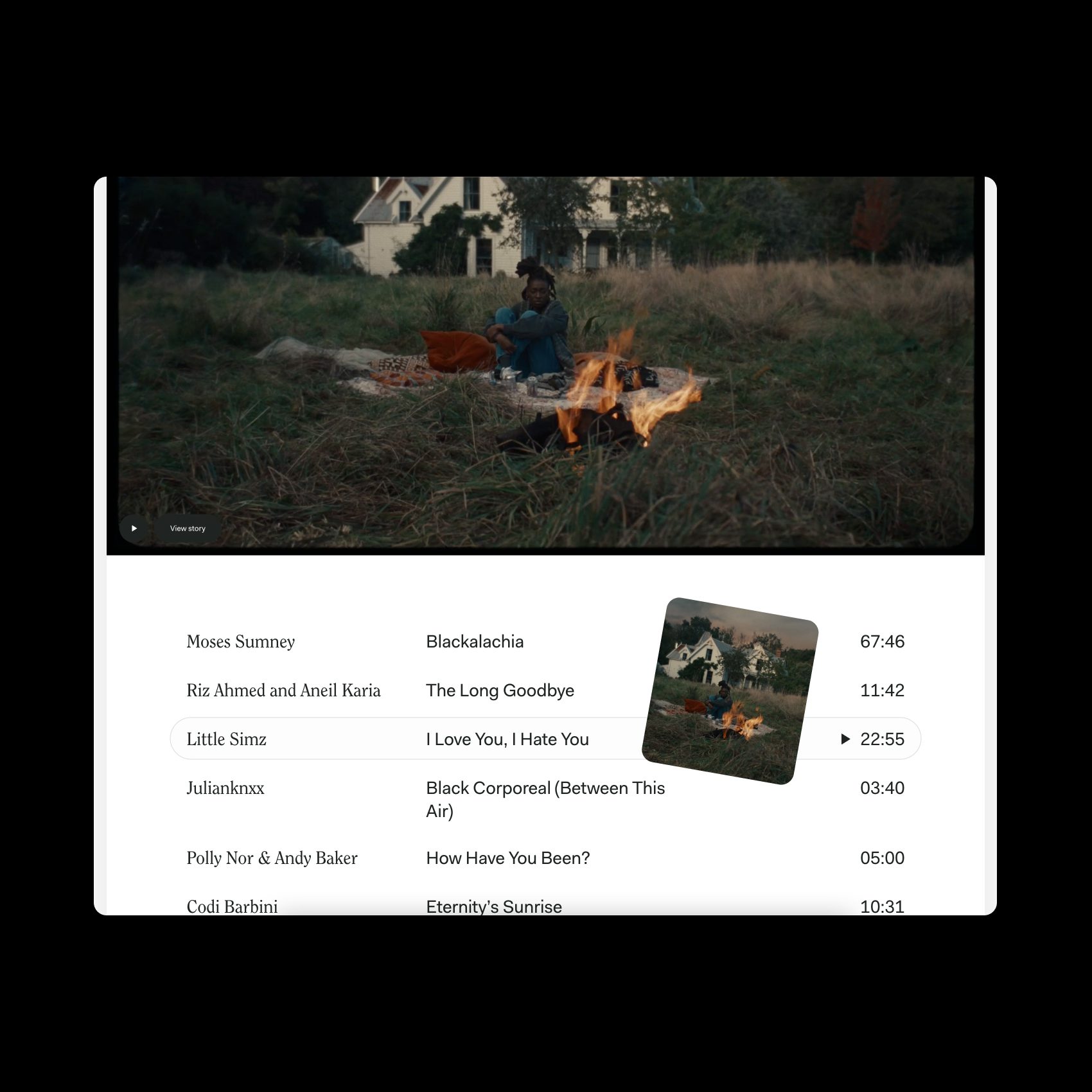 Image of film watch list as part of the WePresent WeTransfer redesign
