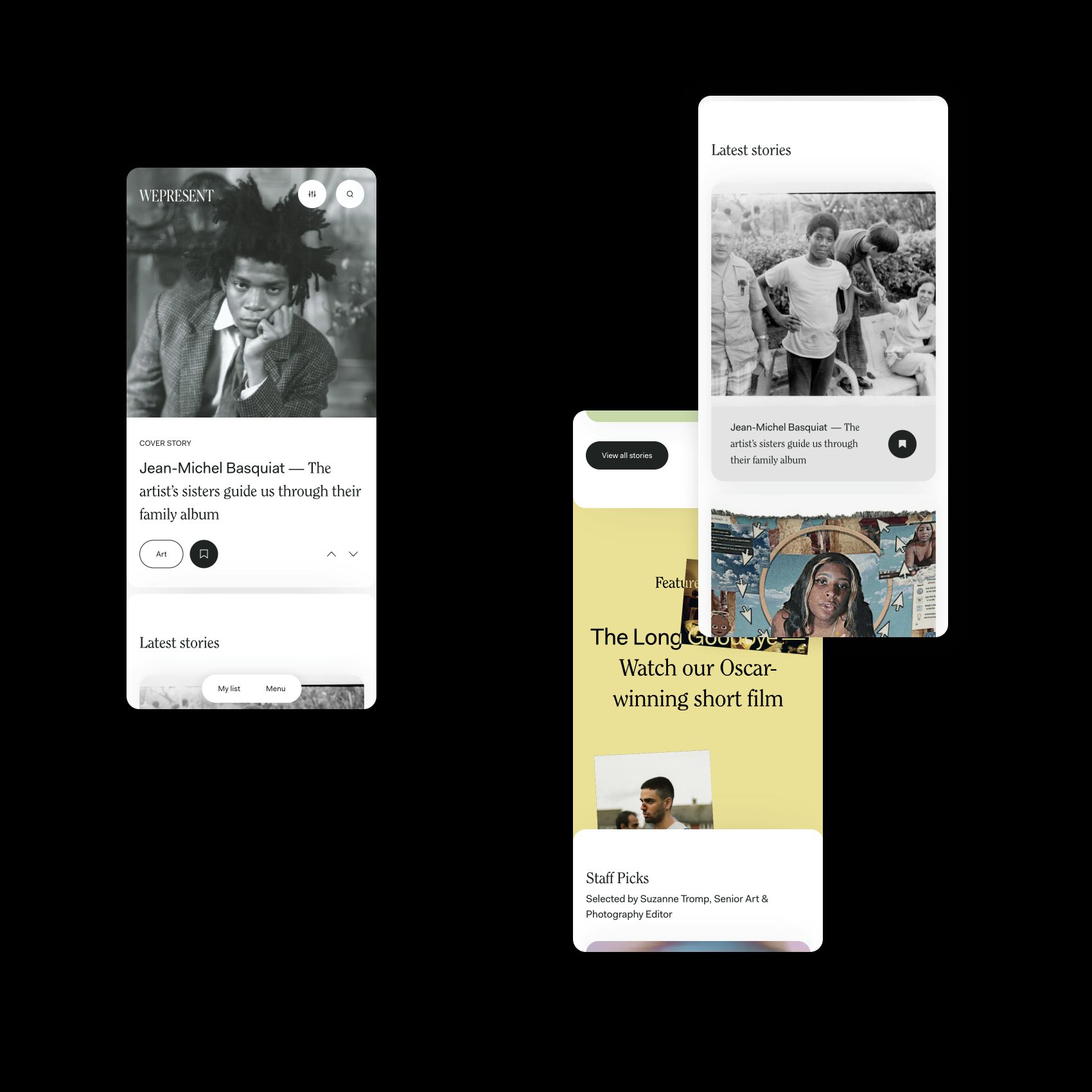 Image of mobile view as part of the WePresent WeTransfer redesign