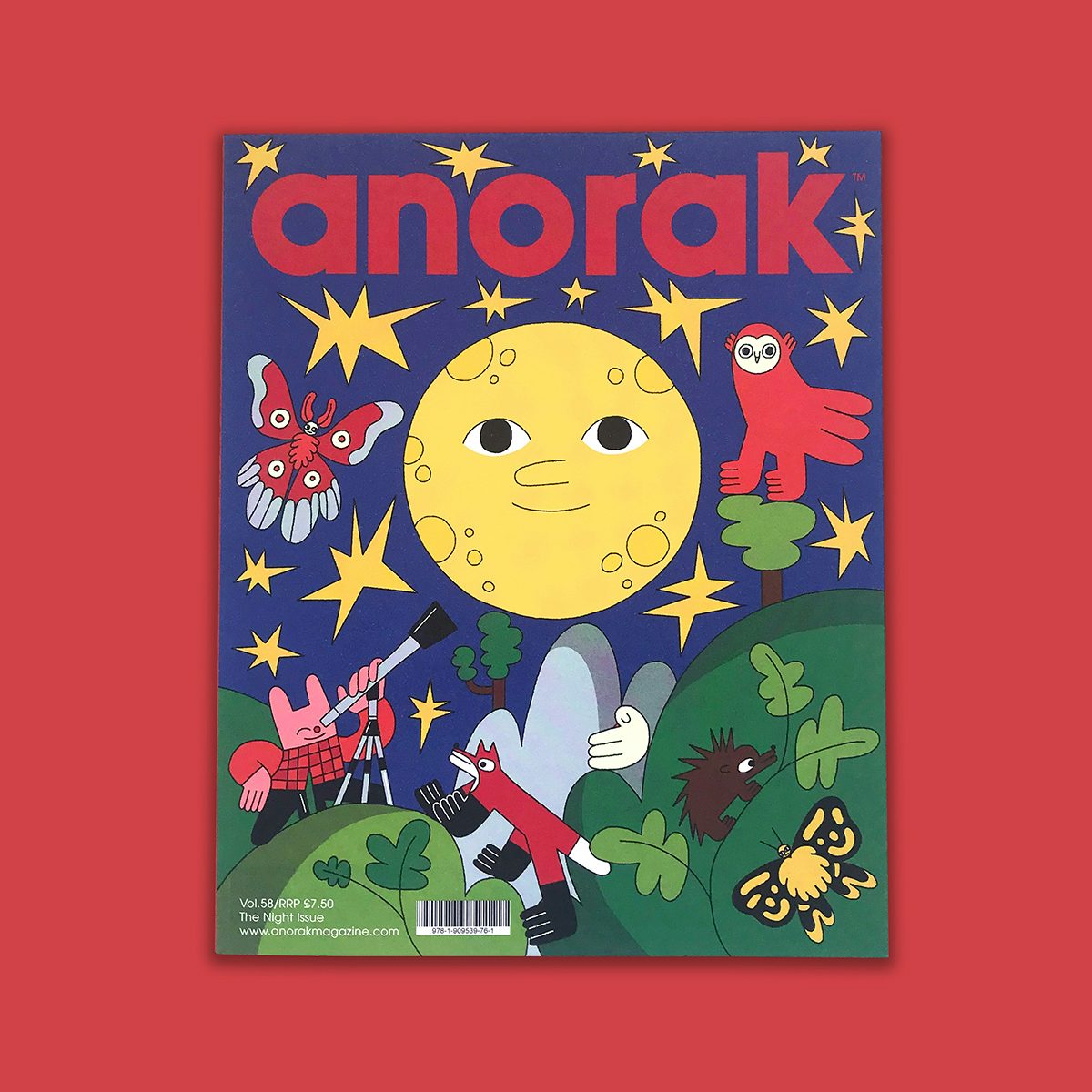 Photograph of an illustration by Aysha Tengiz on the cover of Anorak magazine
