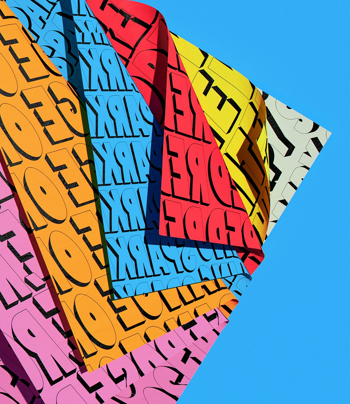 Image of Stompy's colourful brand materials by &Walsh