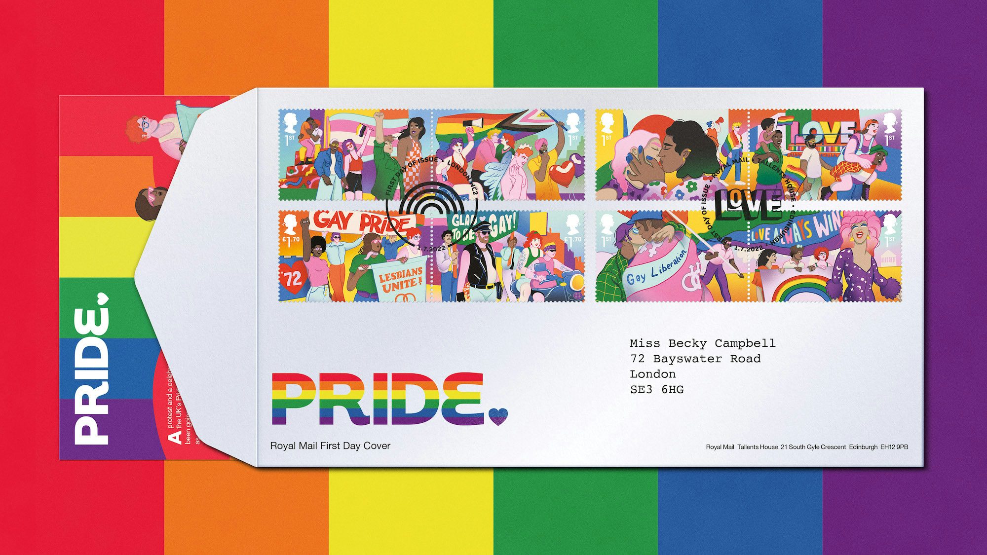 NB Studio, Royal-Mail Pride stamps series first day cover 