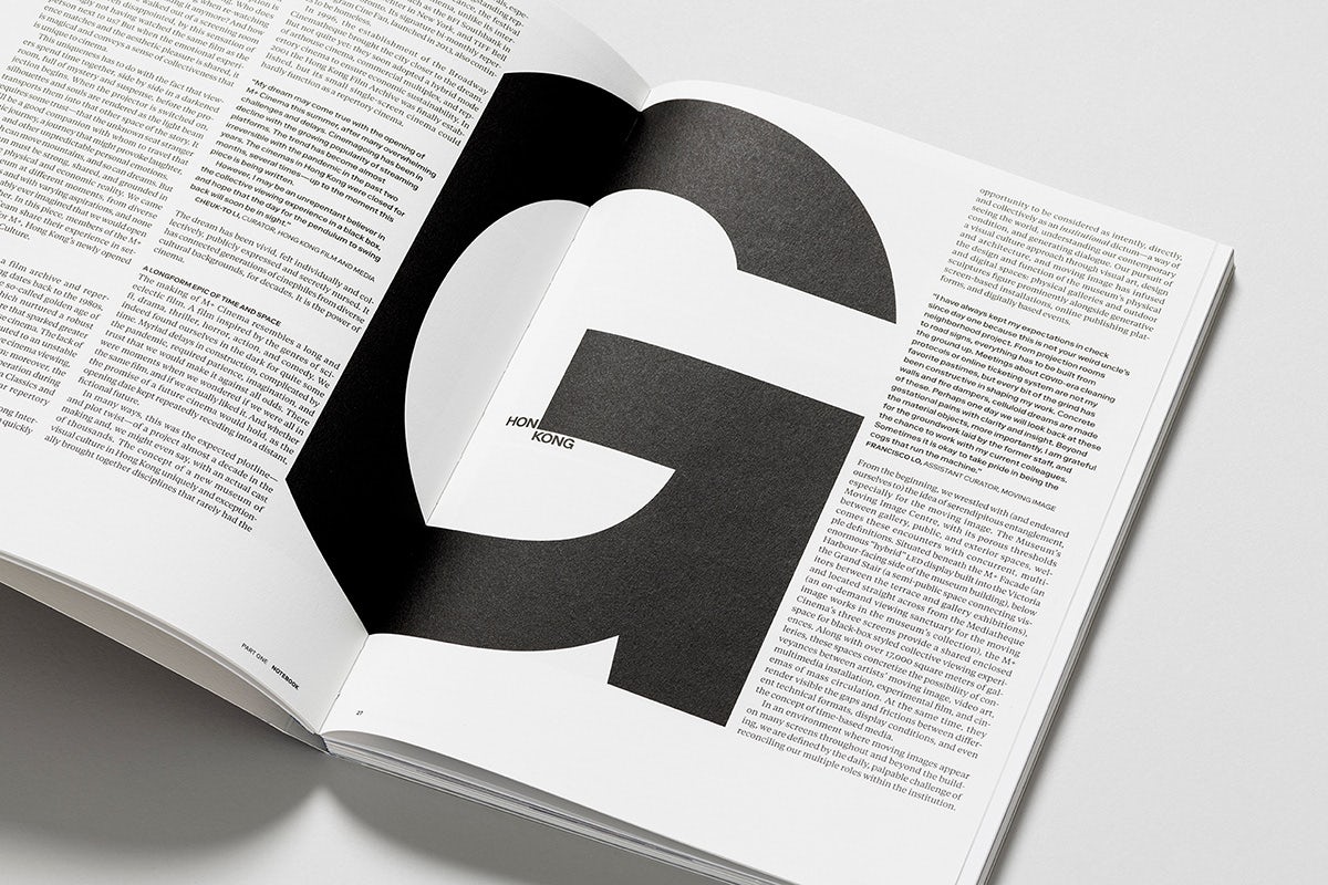 Close-up photograph of a spread inside Mubi's Notebook magazine