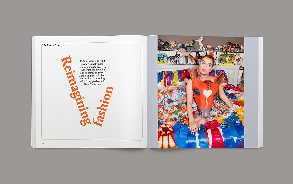 Photograph of the Collina Strada magazine spread in the Creative Review Brands issue