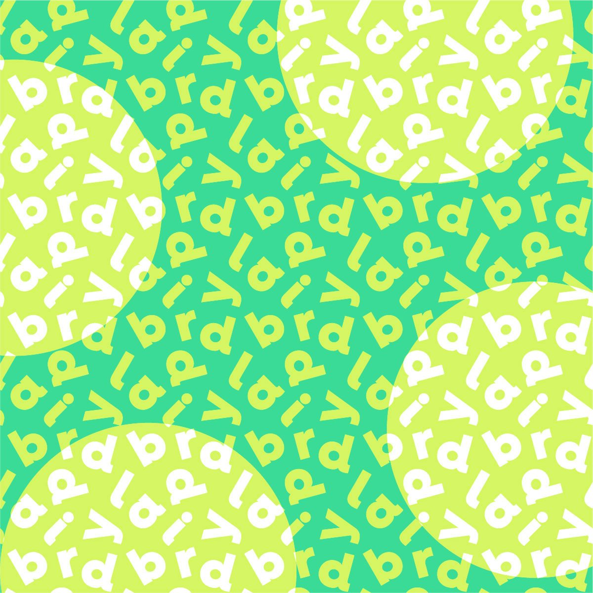 Green Ladybird typographic pattern