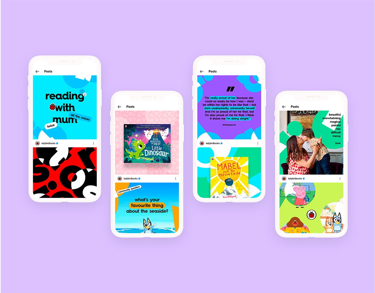 iPhones showing Ladybird social media branding by CreateFuture