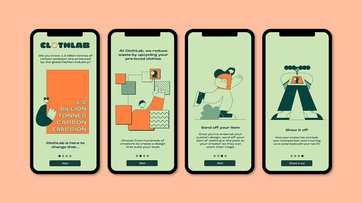 Design for upcycling app Clothlab