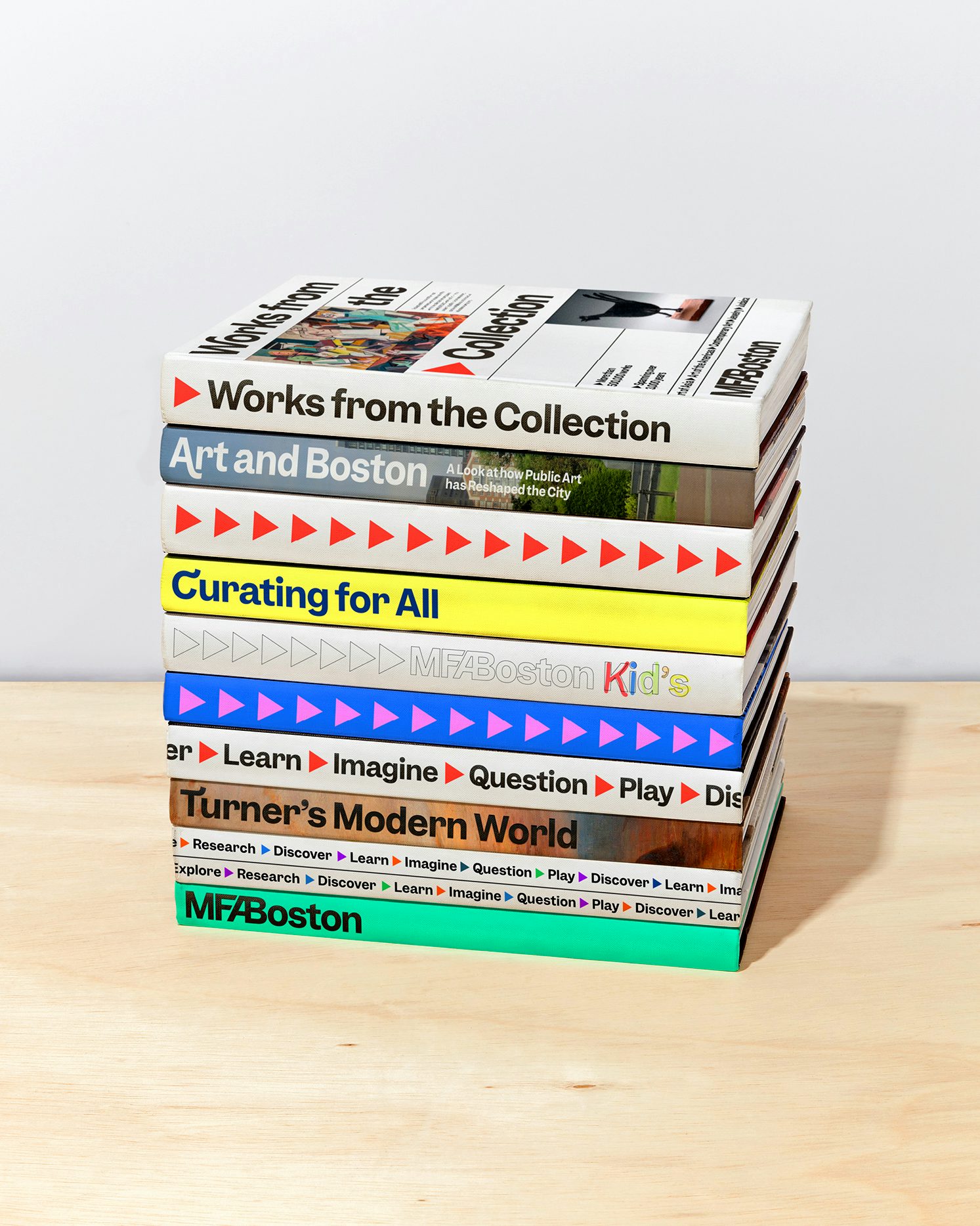 MFA books, rebrand by Base Design