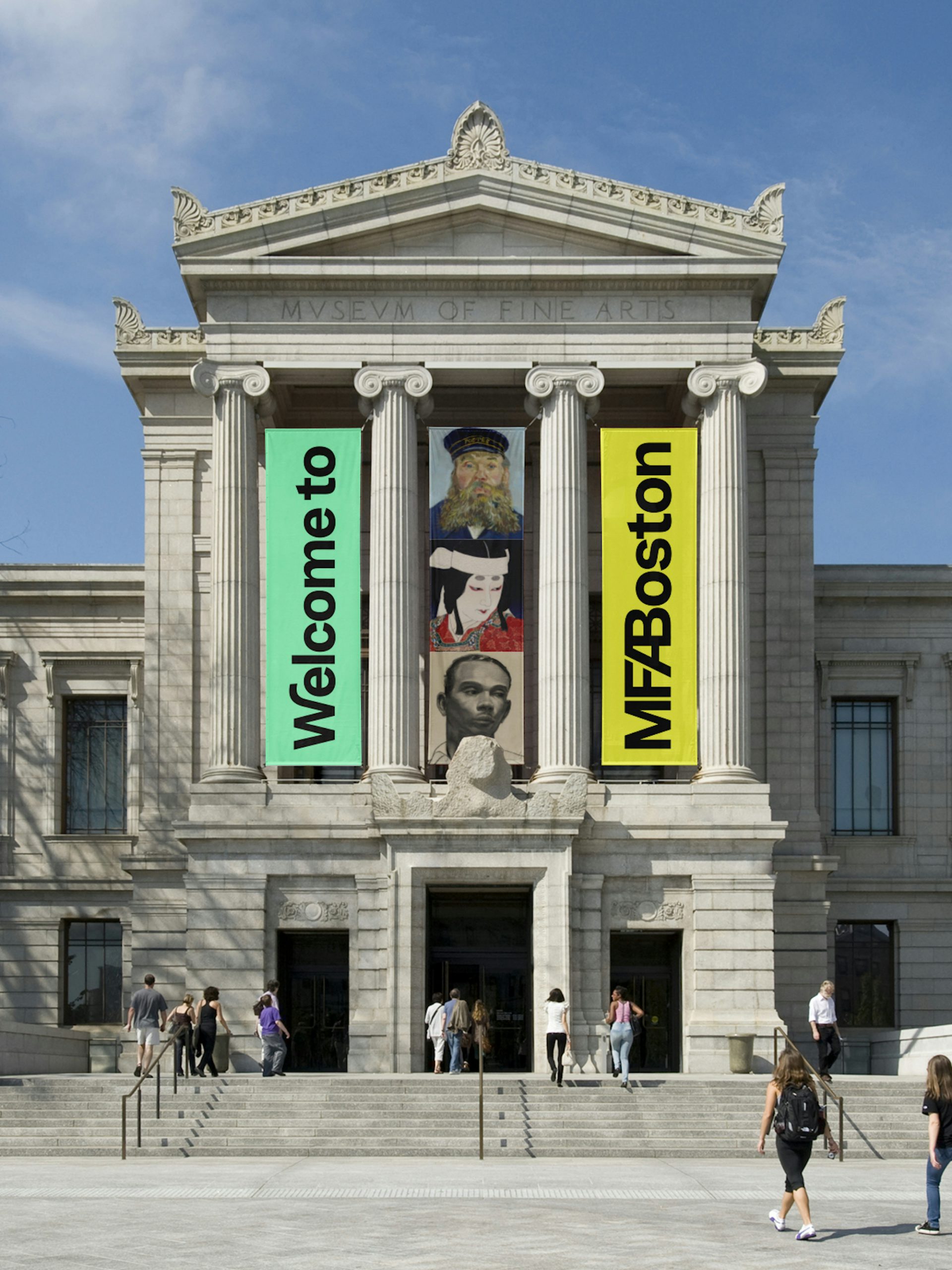 MFA museum entrance, rebrand by Base Design
