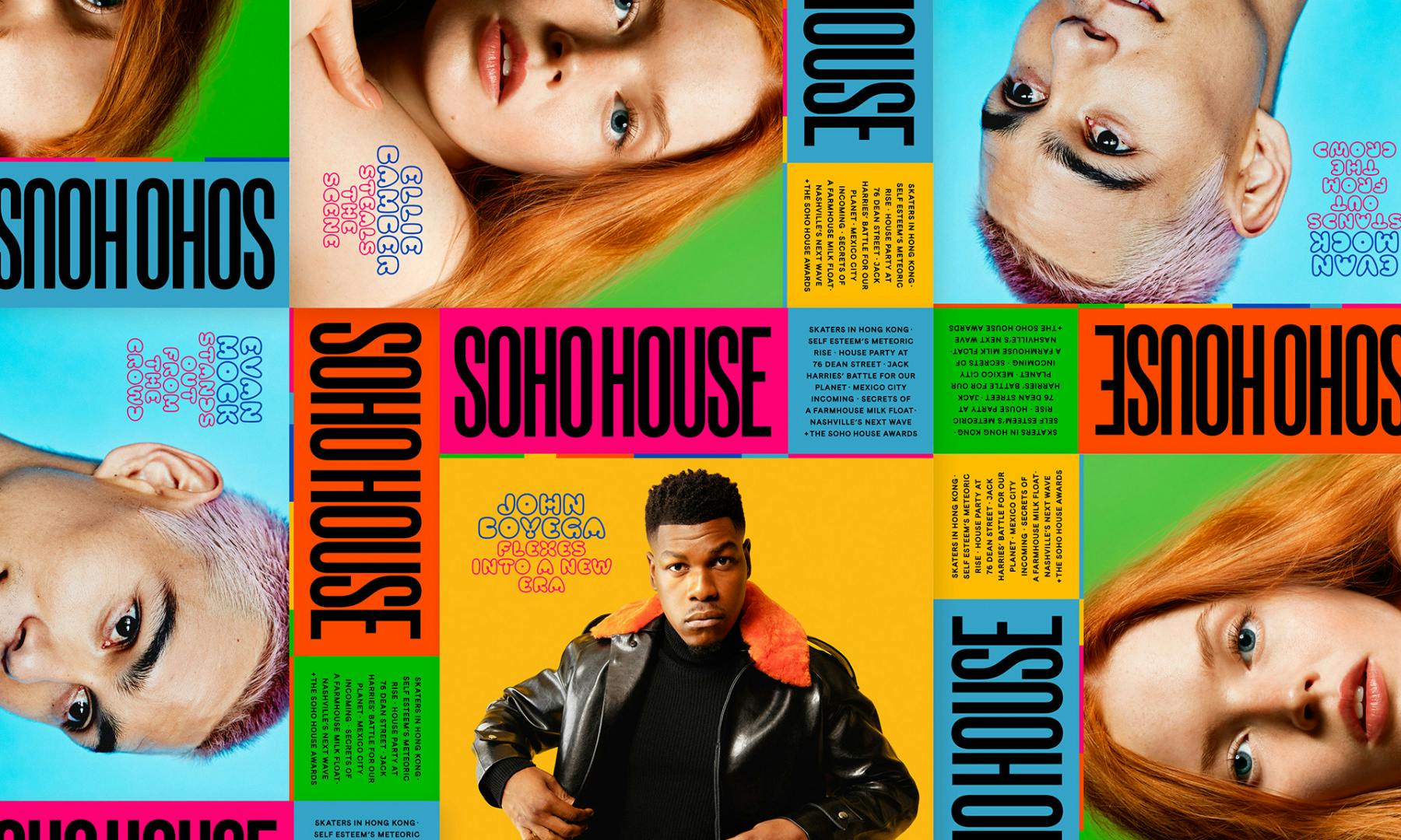 Image of the three Soho House magazine covers featuring portraits of John Boyega, Ellie Bamber and Evan Mock