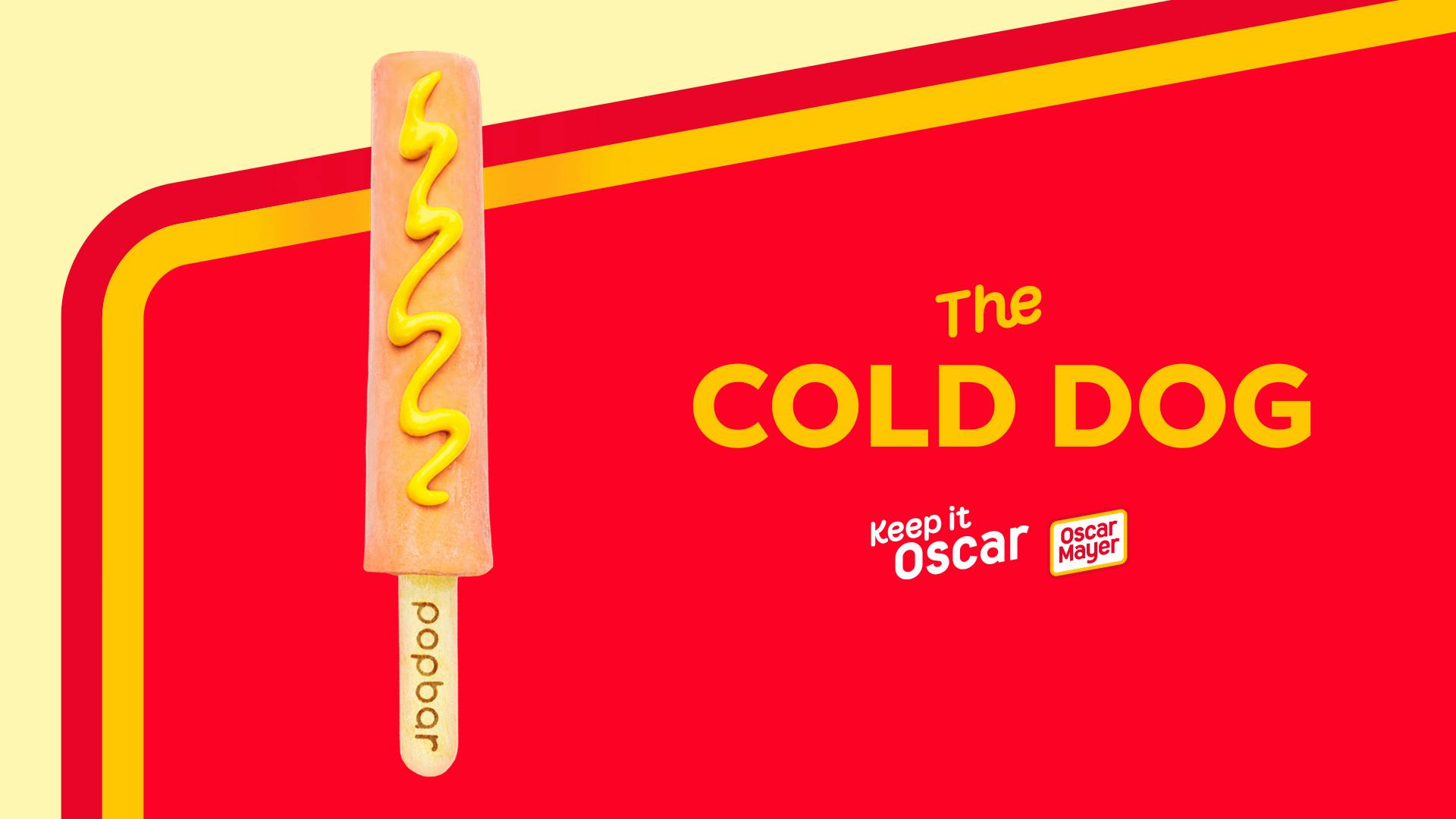 Image shows Oscar Mayer's Cold Dog, a hot-dog flavoured popsicle