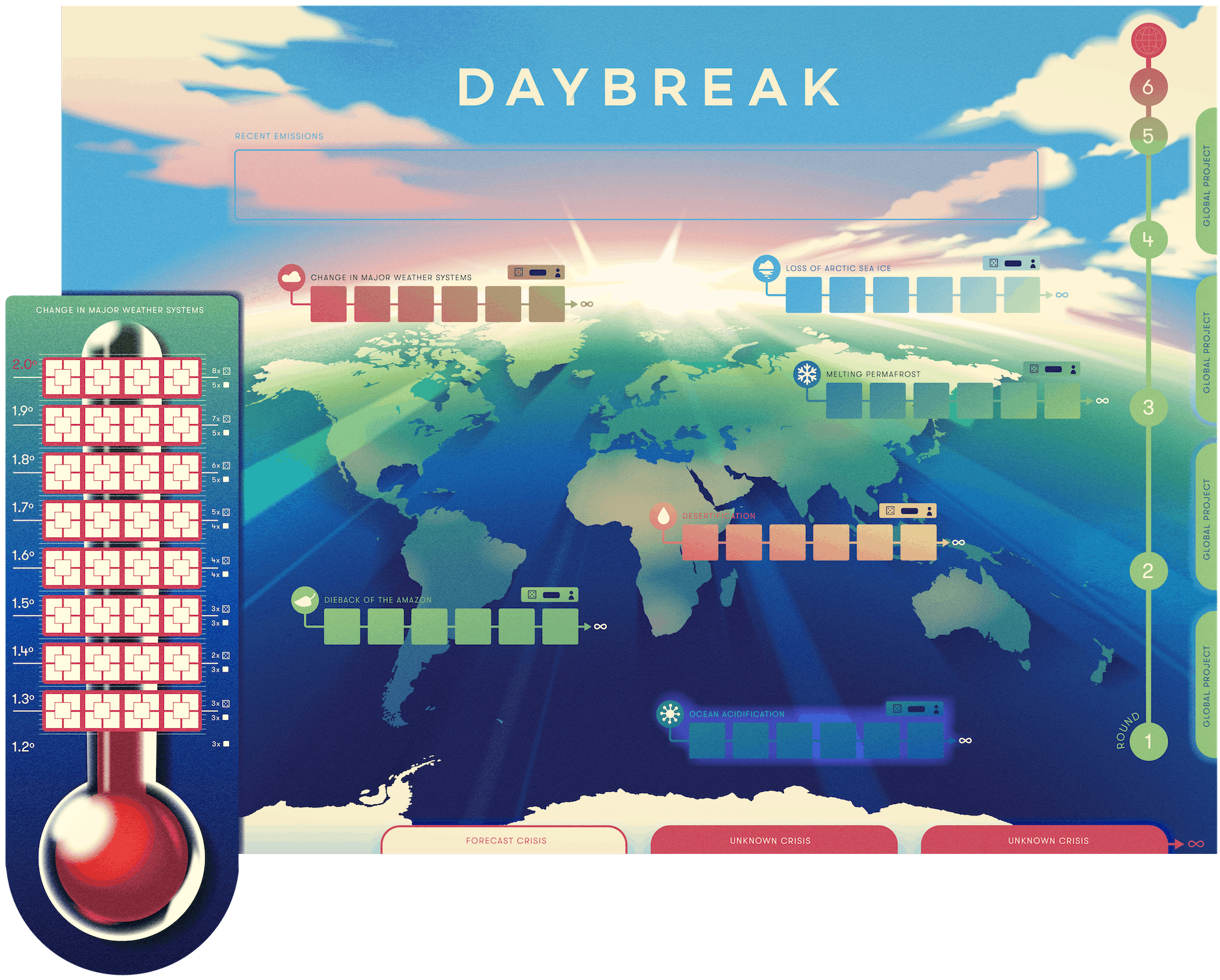 Daybreak gameboard illo by Mads Berg