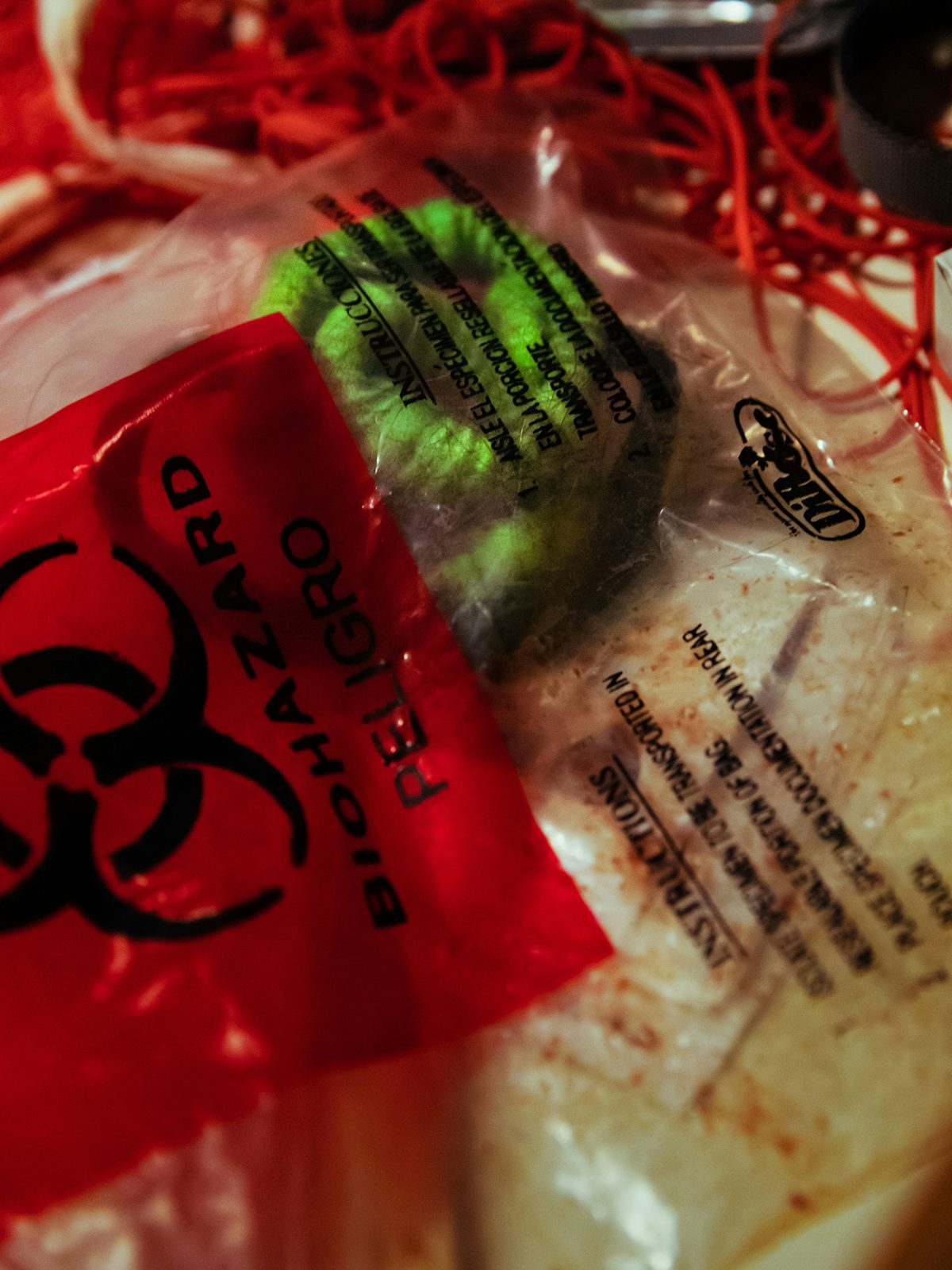 Image by Justin J Wee showing a biohazard bag in a drawer containing hair ties