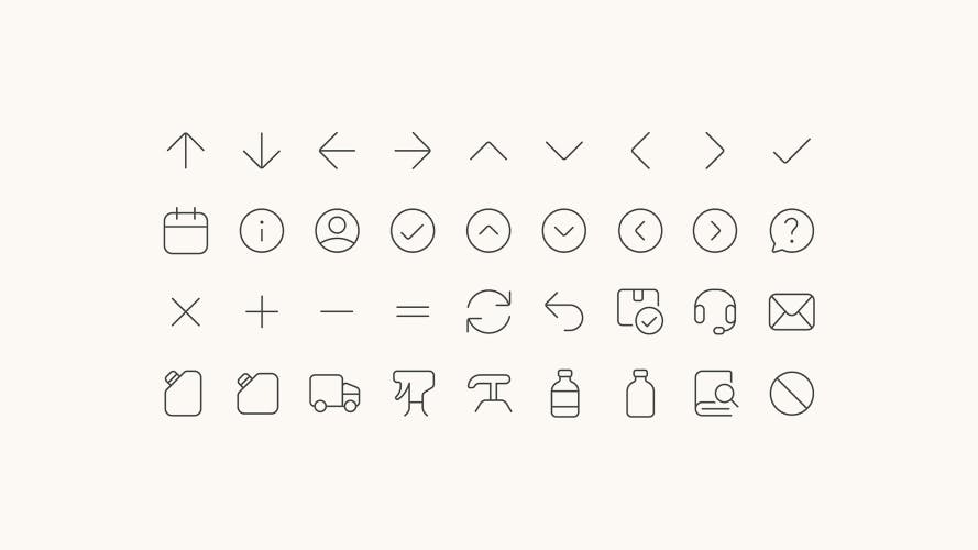 User interface, symbols and illustrations for På(fyll