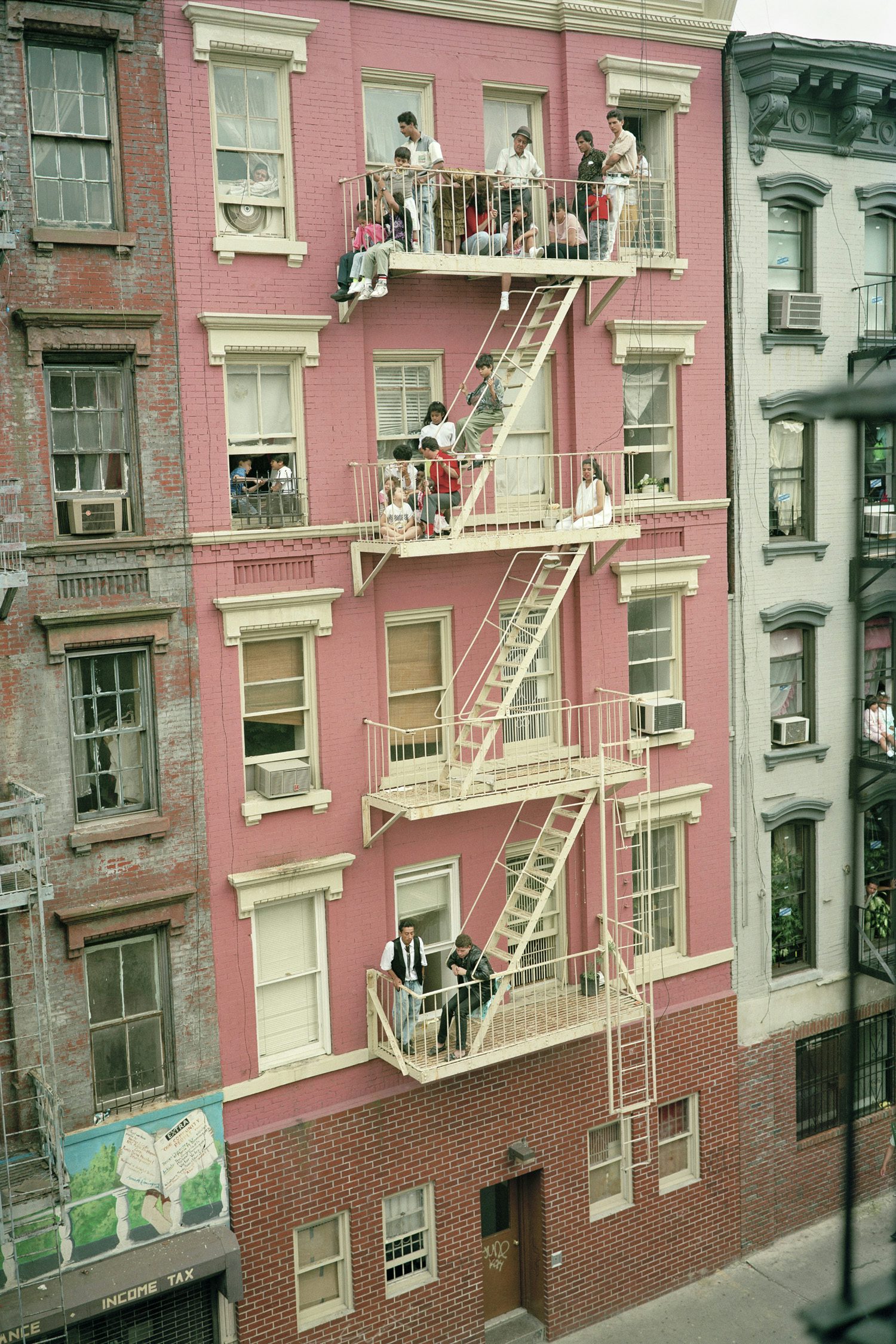 Fire Escape Viewing on Stanton Street, 1990