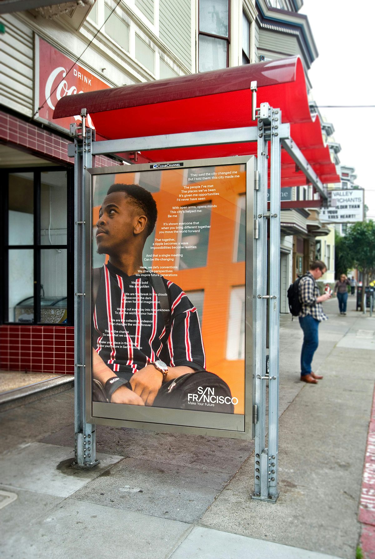 Image of an outdoor advertisement showing the San Francisco place branding