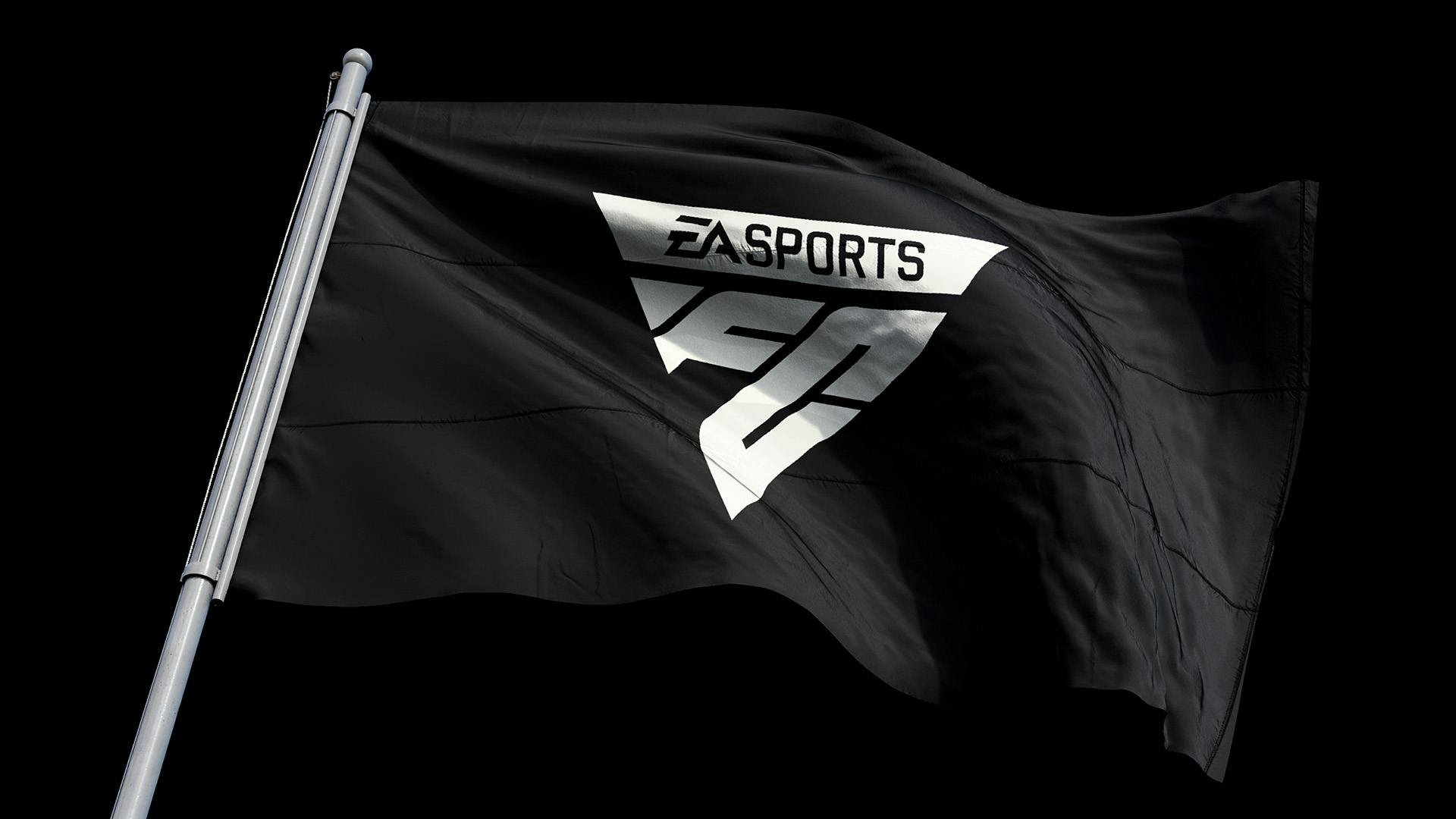 Image showing the EA Sports FC logo on a black flag