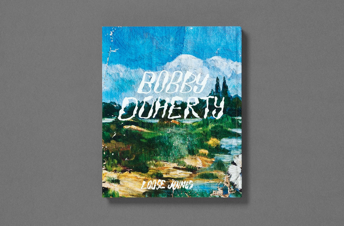 Image showing the cover of Dream About Nothing by Bobby Doherty, featuring a painting of a snowcapped mountain scene and the artist's name in wobbly white lettering