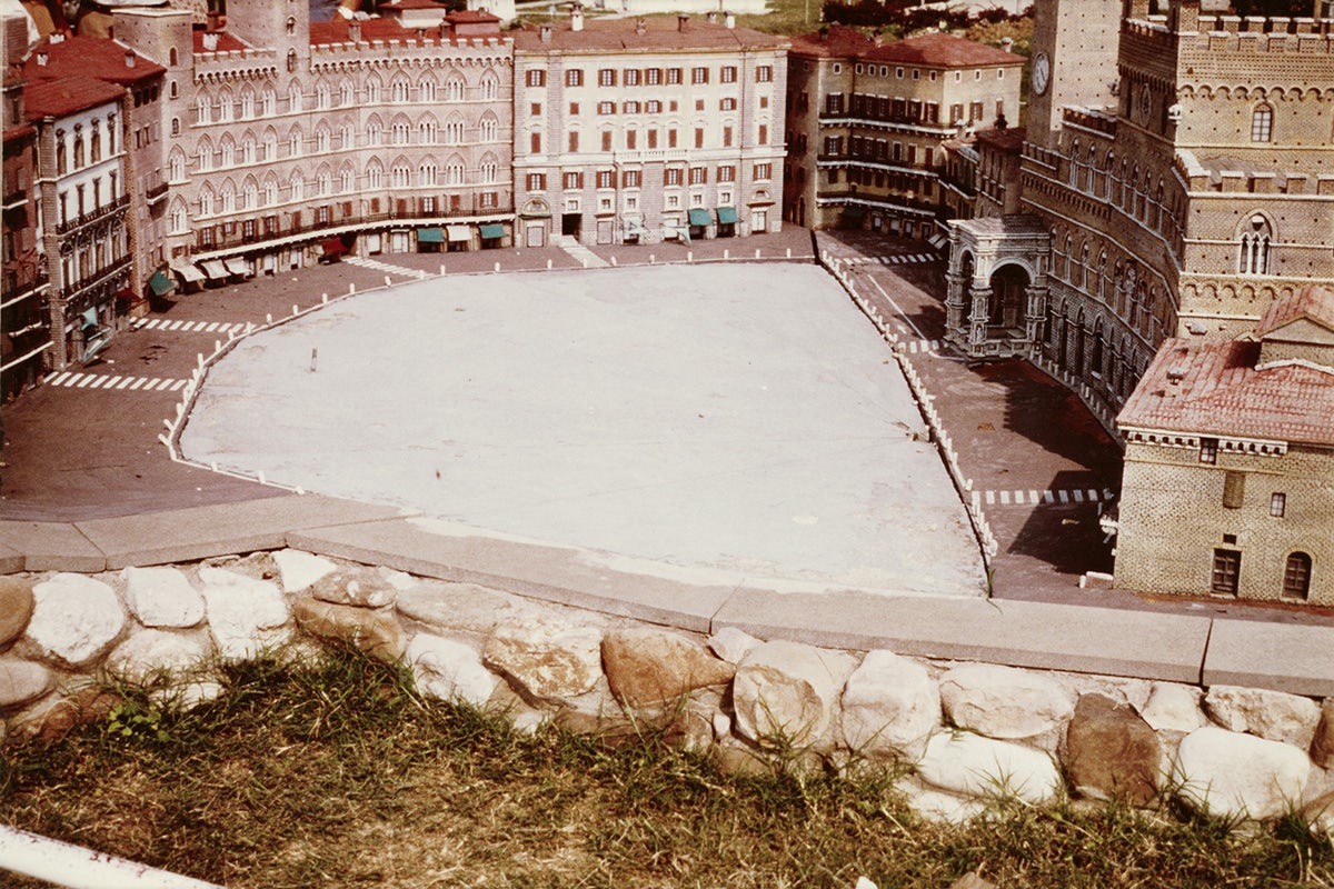 Photograph by Luigi Ghirri showing a replica model of an Italian city