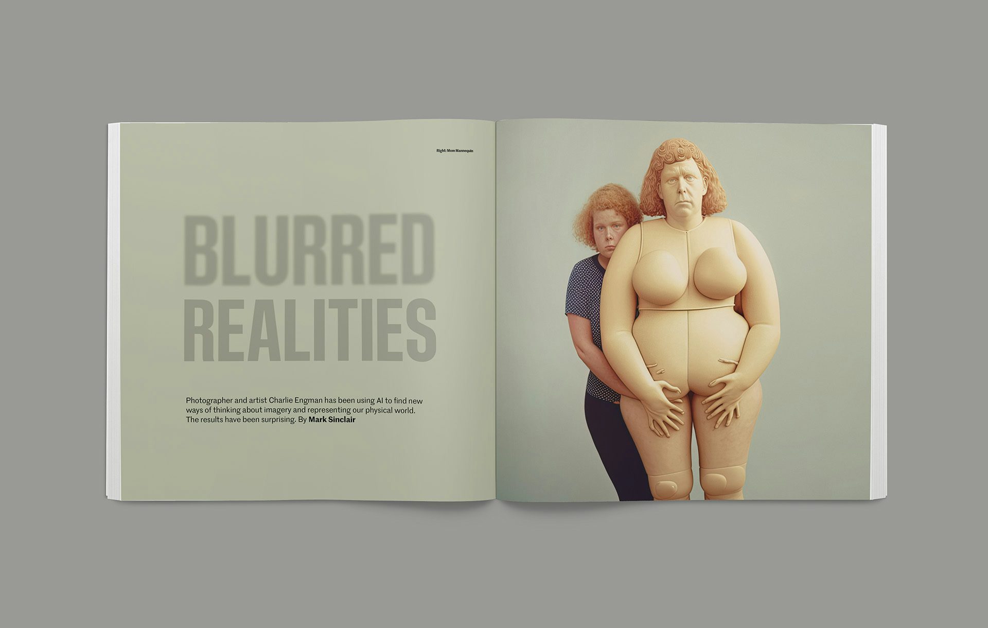 Image shows a spread from the Creative Review Future Issue 2024 headlined 'Blurred realities'