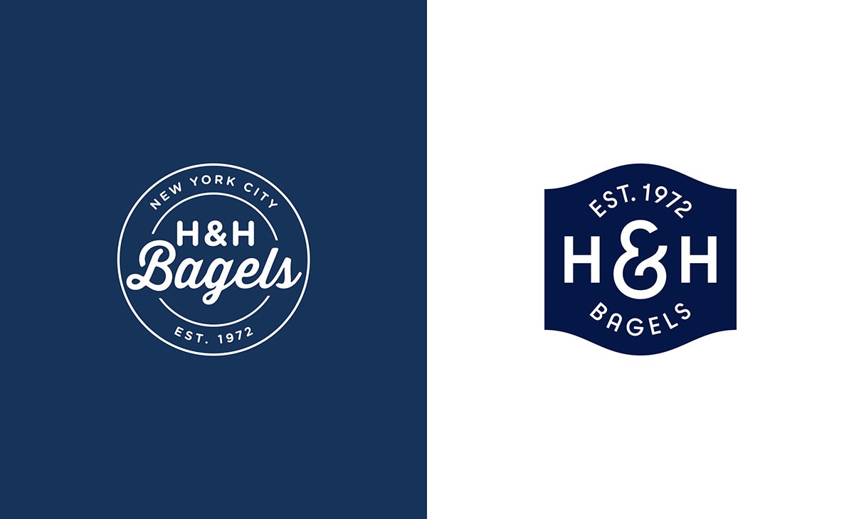 Graphic showing the new H&H Bagels identity by High Tide