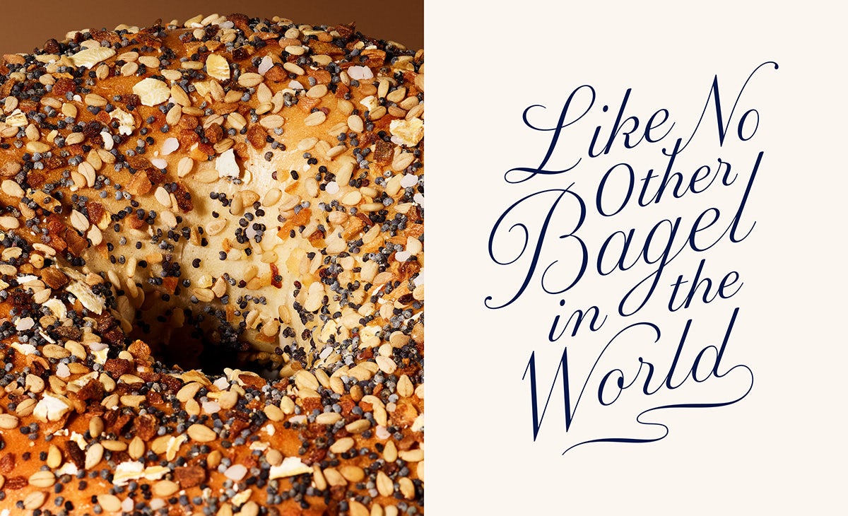 Graphic showing the new H&H Bagels identity by High Tide