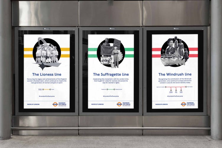 Image shows new TfL London Overground naming by Dnco in a series of posters